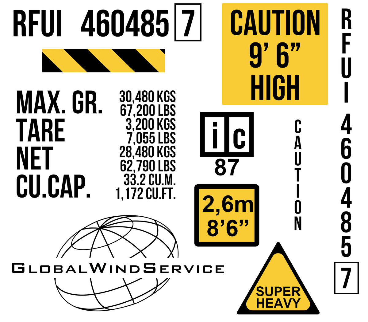 Full Custom Shipping Container Decal Stickers for Compliance USDOT SHOP