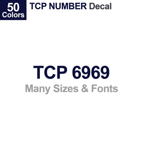 tcp number decal
