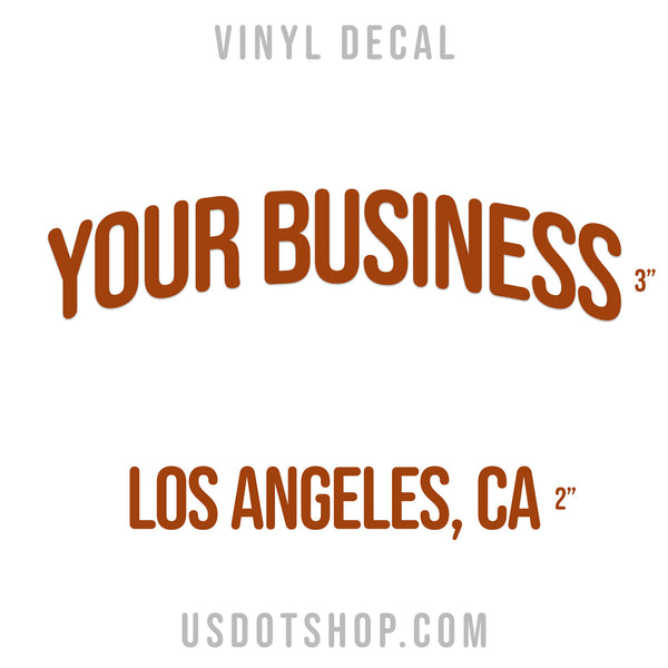 Arched Company Name Two Line Truck Decal (2 Pack)