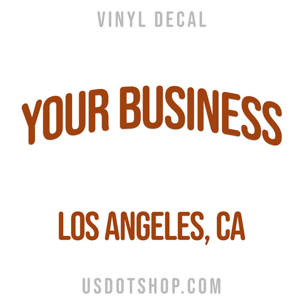 company name decal with location for trucks