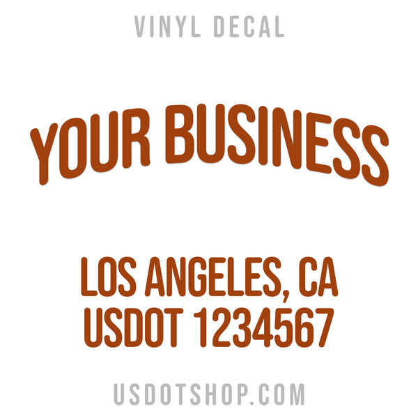 Company Name Decal with Location & USDOT