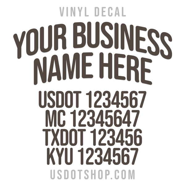Company Name Truck Decal with Regulation Lines