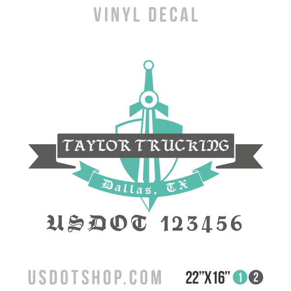 Truck Door Decal, Company Name, Location, USDOT