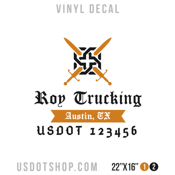 Truck Door Decal, Company Name, Location, USDOT