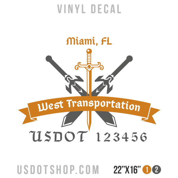 Truck Door Decal, Company Name, Location, USDOT