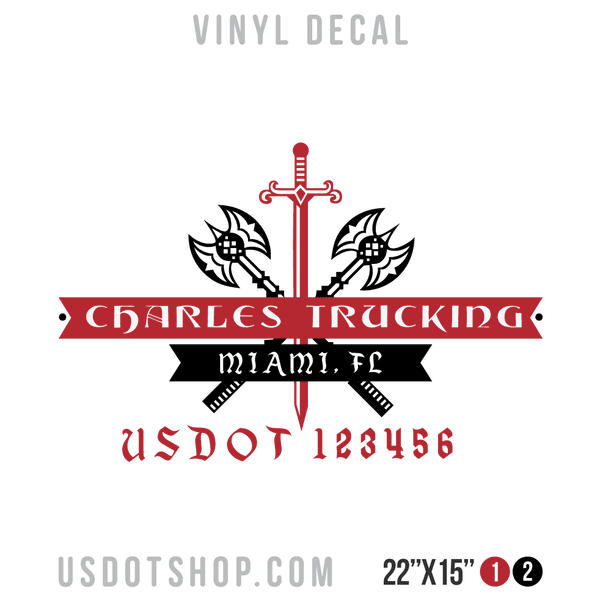 Truck Door Decal, Company Name, Location, USDOT