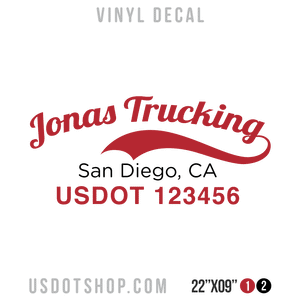 Truck Door Decal, Company Name, Location, USDOT