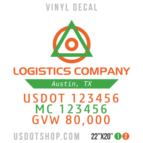 Truck Door Decal, Company Name, Location, USDOT, MC, GVW
