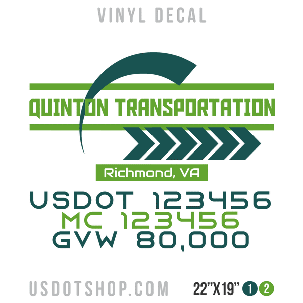 Truck Door Decal, Company Name, Location, USDOT, MC, GVW