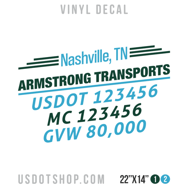 Truck Door Decal, Company Name, Location, USDOT, MC, GVW