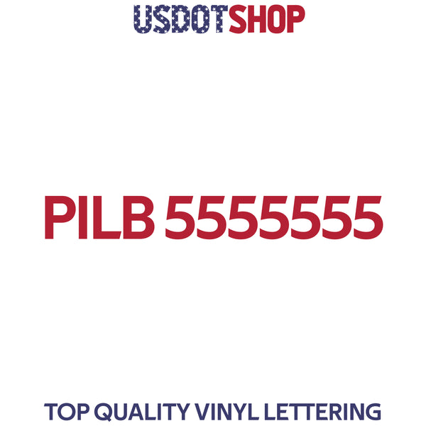 PILB number decal