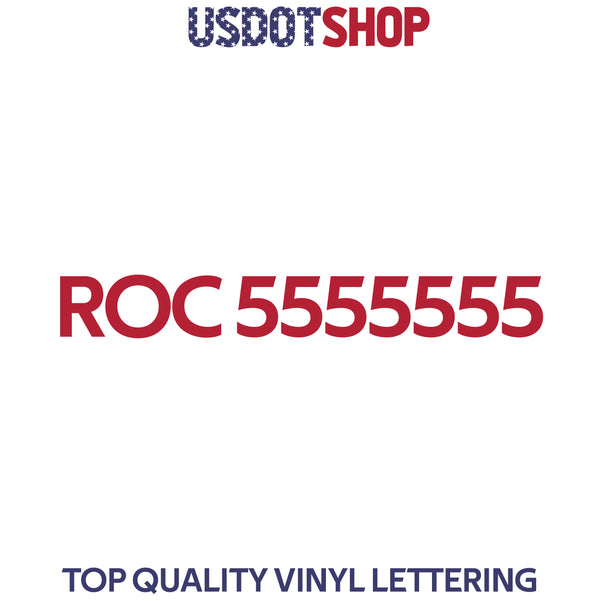 ROC number decal