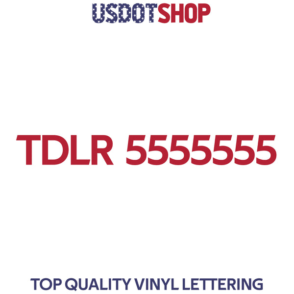TDLR number decal