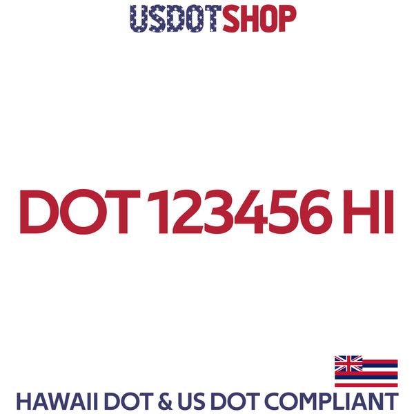 usdot decal Hawaii