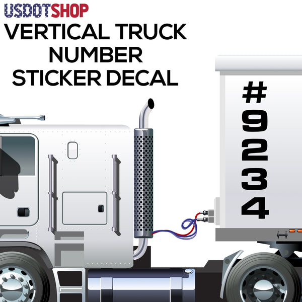 vertical truck number decal