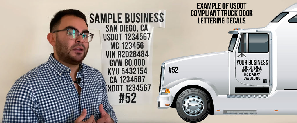 Examples of USDOT Compliant Truck Door Lettering Decals | Custom USDOT Transport Decals Stickers