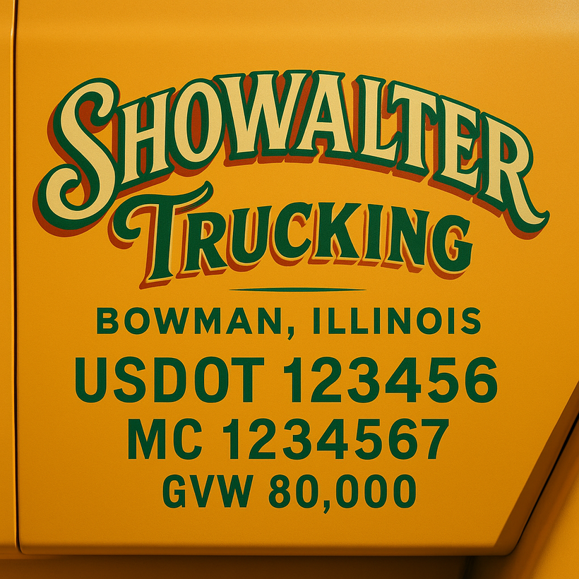 Custom Designed Truck Door Sign Decal Stickers