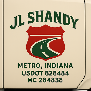 Custom Designed Trucking, Logistics, Truck Door Decal Lettering Sticker Sign (Set of 2)