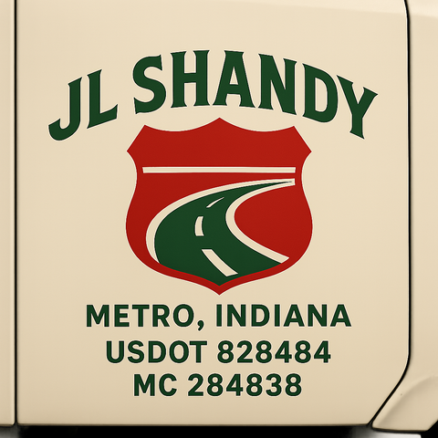 Custom Designed Trucking, Logistics, Truck Door Decal Lettering Sticker Sign (Set of 2)