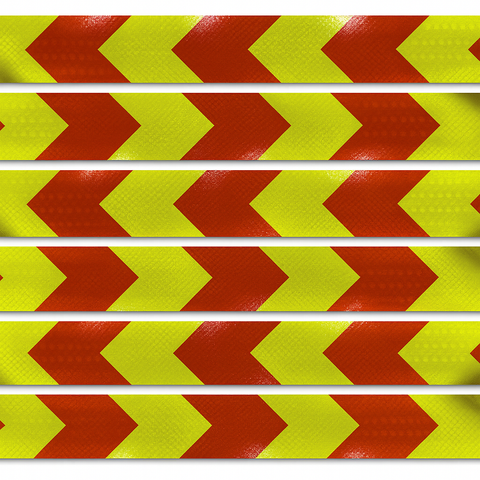 DOT Reflectors | Red & Yellow Reflective Strip DOT Reflector | 2" x 18"