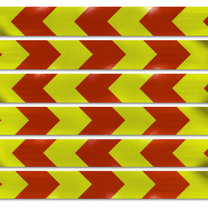 Magnetic DOT Reflectors | Red & Yellow Magnetic Reflective Strip DOT Reflector | 2" x 18"