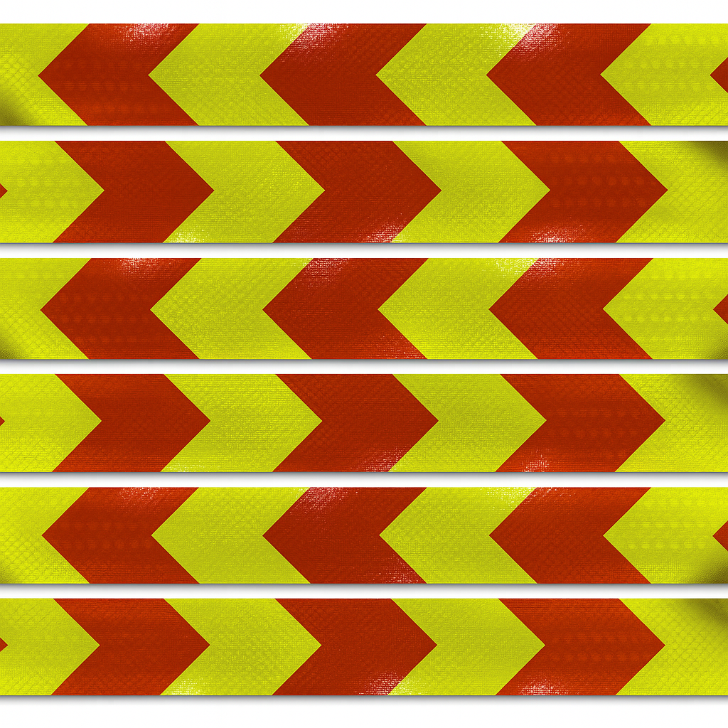 Magnetic DOT Reflectors | Red & Yellow Reflective Magnetic Strip DOT Reflector | 2" x 12"
