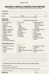 FMCSA Driver's Vehicle Inspection Report Sheet