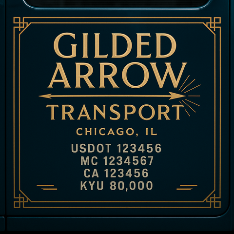 Custom Designed Trucking, Logistics, Truck Door Decal Lettering Sticker Sign Decal with USDOT, MC, GVW, CA, KYU (Set of 2)