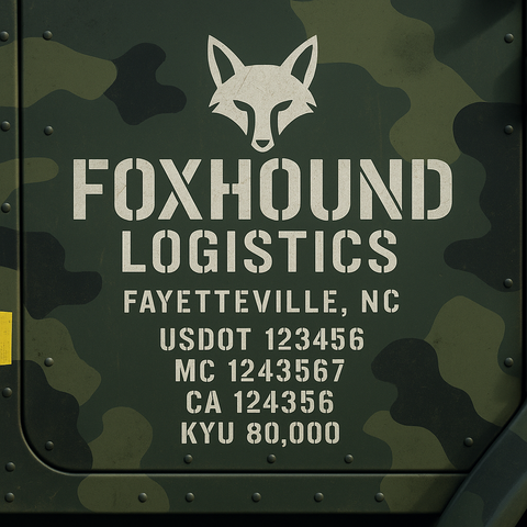 Custom Designed Trucking, Logistics, Truck Door Decal Lettering Sticker Sign Decal with USDOT, MC, GVW, CA, KYU (Set of 2)