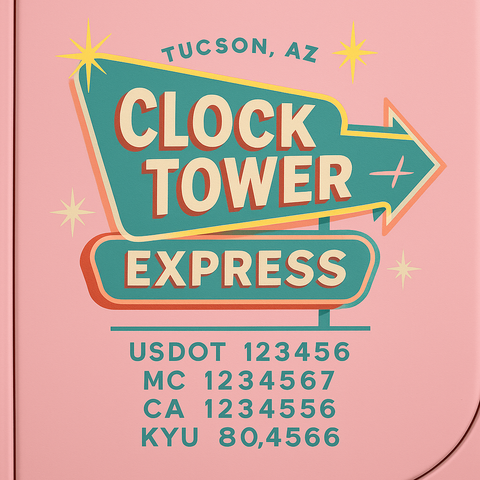 Custom Designed Trucking, Logistics, Truck Door Decal Lettering Sticker Sign Decal with USDOT, MC, GVW, CA, KYU (Set of 2)