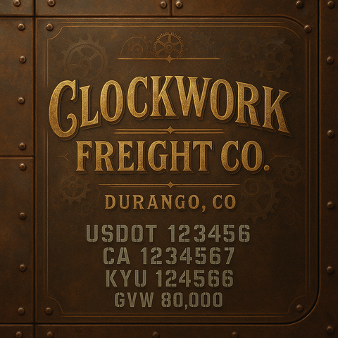 Custom Designed Trucking, Logistics, Truck Door Decal Lettering Sticker Sign Decal with USDOT, MC, GVW, CA, KYU (Set of 2)