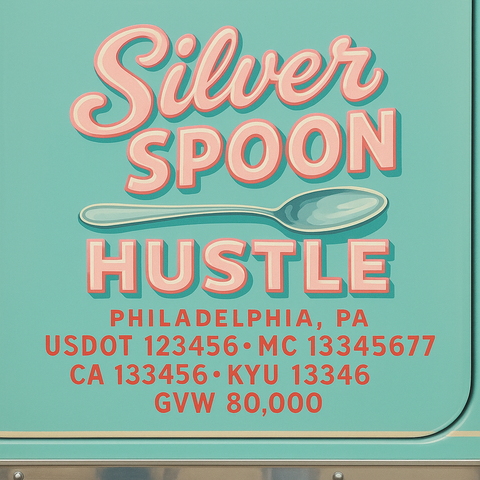 Custom Designed Trucking, Logistics, Truck Door Decal Lettering Sticker Sign Decal with USDOT, MC, GVW, CA, KYU (Set of 2)