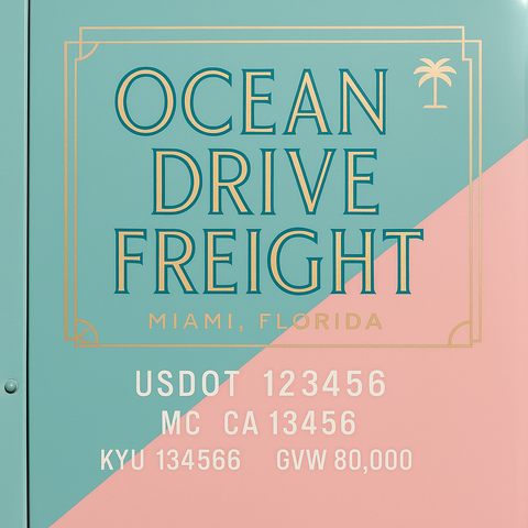Custom Designed Trucking, Logistics, Truck Door Decal Lettering Sticker Sign Decal with USDOT, MC, GVW, CA, KYU (Set of 2)