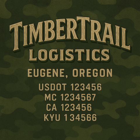 Custom Designed Trucking, Logistics, Truck Door Decal Lettering Sticker Sign Decal with USDOT, MC, GVW, CA, KYU (Set of 2)