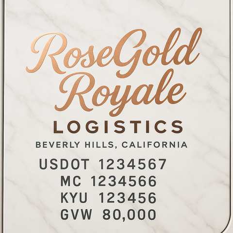 Custom Designed Trucking, Logistics, Truck Door Decal Lettering Sticker Sign Decal with USDOT, MC, GVW, CA, KYU (Set of 2)