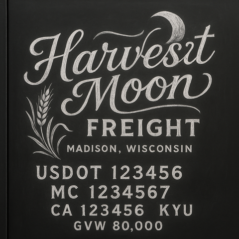 Custom Designed Trucking, Logistics, Truck Door Decal Lettering Sticker Sign Decal with USDOT, MC, GVW, CA, KYU (Set of 2)