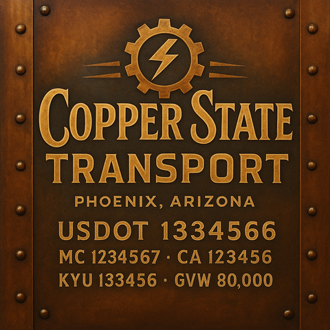 Custom Designed Trucking, Logistics, Truck Door Decal Lettering Sticker Sign Decal with USDOT, MC, GVW, CA, KYU (Set of 2)