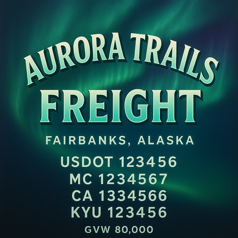 Custom Designed Trucking, Logistics, Truck Door Decal Lettering Sticker Sign Decal with USDOT, MC, GVW, CA, KYU (Set of 2)