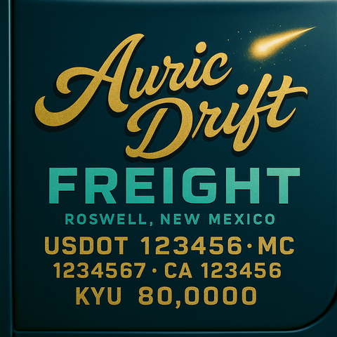 Custom Designed Trucking, Logistics, Truck Door Decal Lettering Sticker Sign Decal with USDOT, MC, GVW, CA, KYU (Set of 2)
