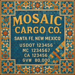 Custom Designed Trucking, Logistics, Truck Door Decal Lettering Sticker Sign Decal with USDOT, MC, GVW, CA, KYU (Set of 2)