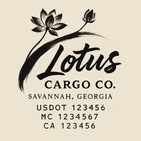 Custom Designed Trucking, Logistics, Truck Door Decal Lettering Sticker Sign Decal with USDOT, MC, GVW, CA, KYU (Set of 2)
