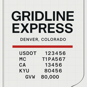 Custom Designed Trucking, Logistics, Truck Door Decal Lettering Sticker Sign Decal with USDOT, MC, GVW, CA, KYU (Set of 2)