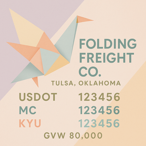 Custom Designed Trucking, Logistics, Truck Door Decal Lettering Sticker Sign Decal with USDOT, MC, GVW, CA, KYU (Set of 2)