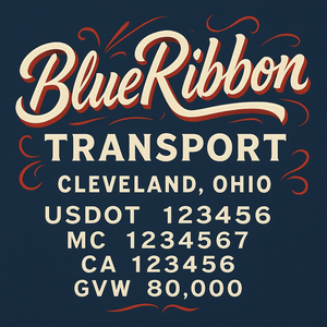 Custom Designed Trucking, Logistics, Truck Door Decal Lettering Sticker Sign Decal with USDOT, MC, GVW, CA, KYU (Set of 2)