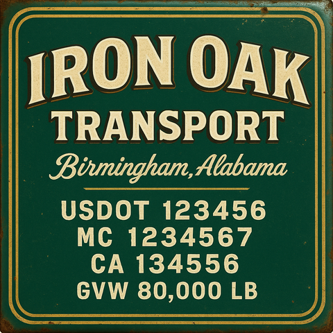 Custom Designed Trucking, Logistics, Truck Door Decal Lettering Sticker Sign Decal with USDOT, MC, GVW, CA, KYU (Set of 2)