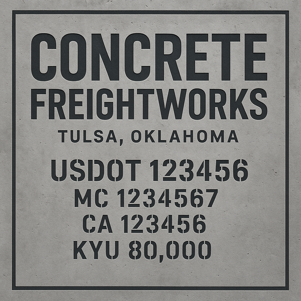 Custom Designed Trucking, Logistics, Truck Door Decal Lettering Sticker Sign Decal with USDOT, MC, GVW, CA, KYU (Set of 2)