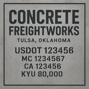 Custom Designed Trucking, Logistics, Truck Door Decal Lettering Sticker Sign Decal with USDOT, MC, GVW, CA, KYU (Set of 2)