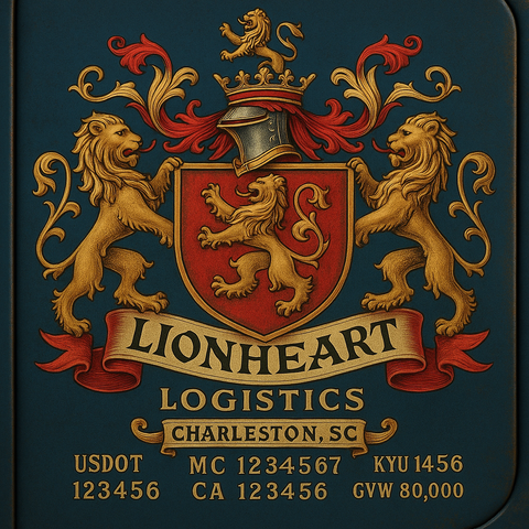 Custom Designed Trucking, Logistics, Truck Door Decal Lettering Sticker Sign Decal with USDOT, MC, GVW, CA, KYU (Set of 2)