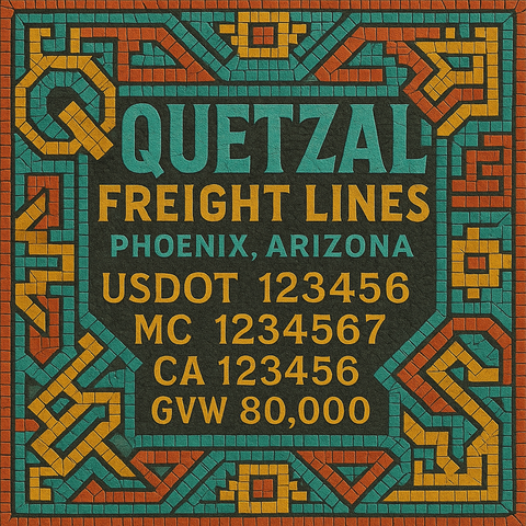 Custom Designed Trucking, Logistics, Truck Door Decal Lettering Sticker Sign Decal with USDOT, MC, GVW, CA, KYU (Set of 2)