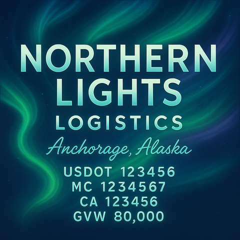 Custom Designed Trucking, Logistics, Truck Door Decal Lettering Sticker Sign Decal with USDOT, MC, GVW, CA, KYU (Set of 2)